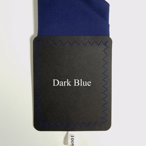 New - Dark Blue Cotton Pre-Folded Pocket Square Handkerchief Insert - Picture 4 of 7